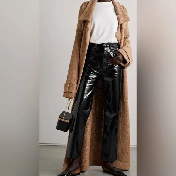 NWT Agolde Leather Black Pants - Picture 3 of 7